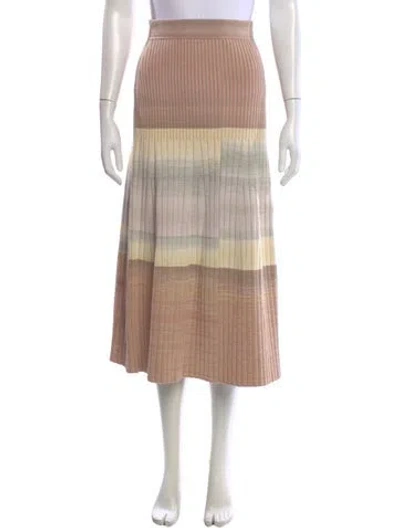 Pre-owned Simkhai Striped Midi Length Skirt In Orange