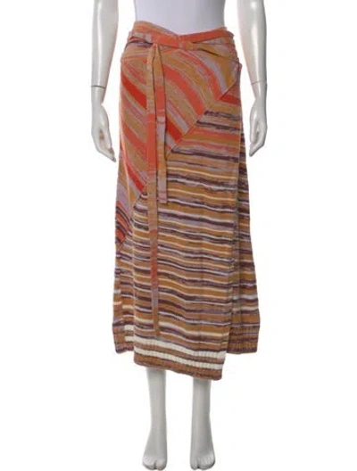 Pre-owned Simkhai Striped Midi Length Skirt In Purple