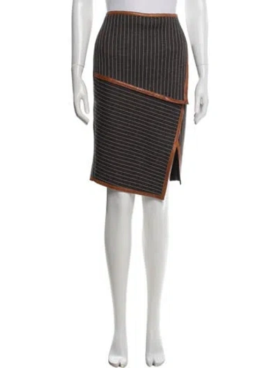 Pre-owned Simkhai Striped Midi Length Skirt In White