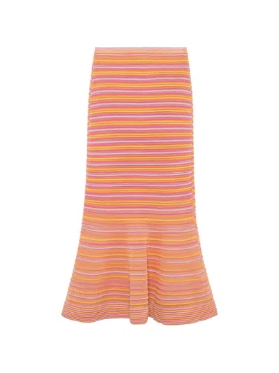 Simkhai Striped Midi Skirt In Multi