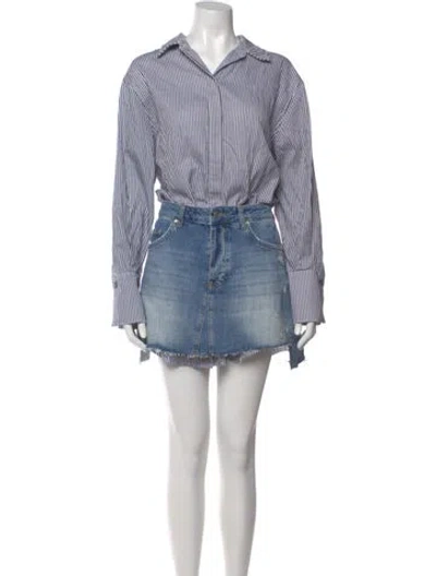 Pre-owned Simkhai Striped Mini Dress In Blue