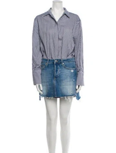 Pre-owned Simkhai Striped Mini Dress In Blue