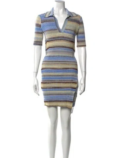 Pre-owned Simkhai Striped Mini Dress In Blue