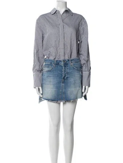 Pre-owned Simkhai Striped Mini Dress In Blue