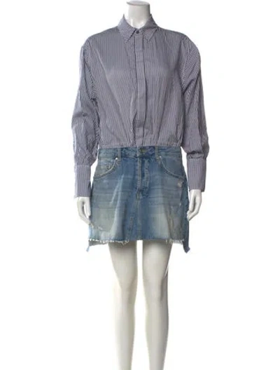Pre-owned Simkhai Striped Mini Dress In Blue