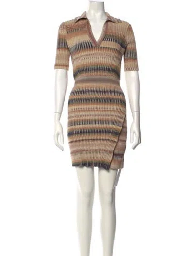 Pre-owned Simkhai Striped Mini Dress In Neutral