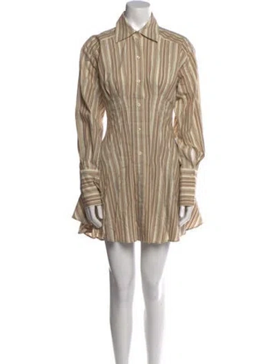 Pre-owned Simkhai Striped Mini Dress In Neutral