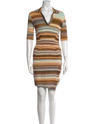 Pre-owned Simkhai Striped Mini Dress In Neutral