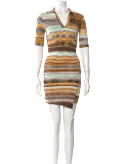 Pre-owned Simkhai Striped Mini Dress In Neutral