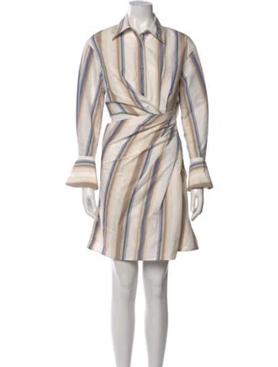Pre-owned Simkhai Striped Mini Dress In Neutral