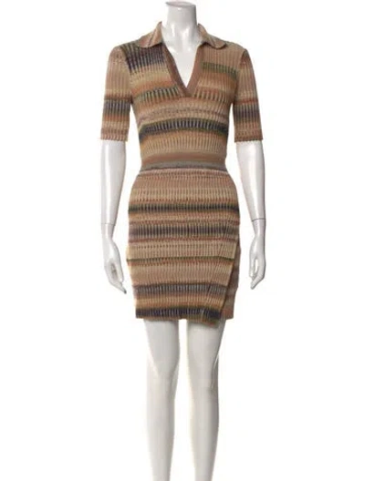 Pre-owned Simkhai Striped Mini Dress In Neutral