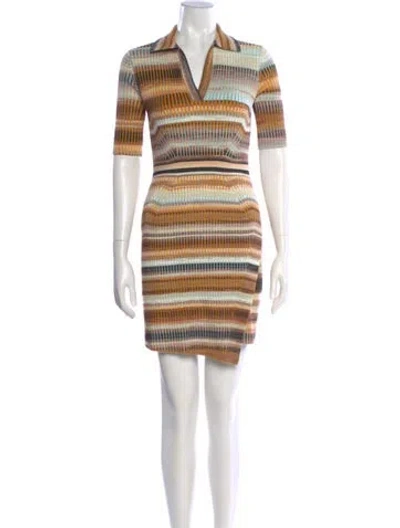 Pre-owned Simkhai Striped Mini Dress In Neutrals