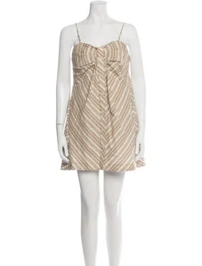 Pre-owned Simkhai Striped Mini Dress In Neutrals