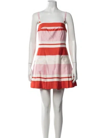 Pre-owned Simkhai Striped Mini Dress In Red