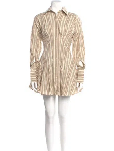 Pre-owned Simkhai Striped Mini Dress W/ Tags In Neutral