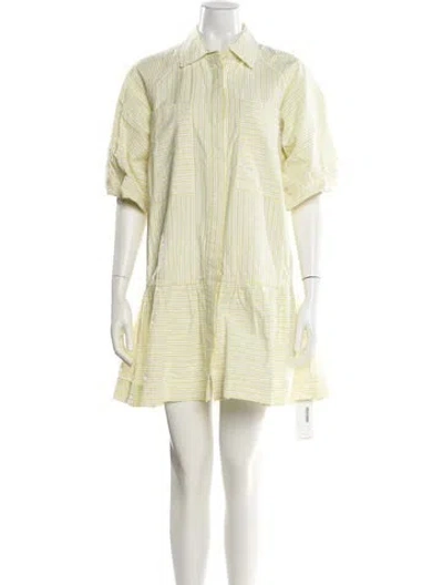 Pre-owned Simkhai Striped Mini Dress In Yellow