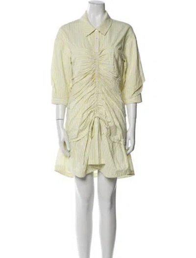 Pre-owned Simkhai Striped Mini Dress In Yellow