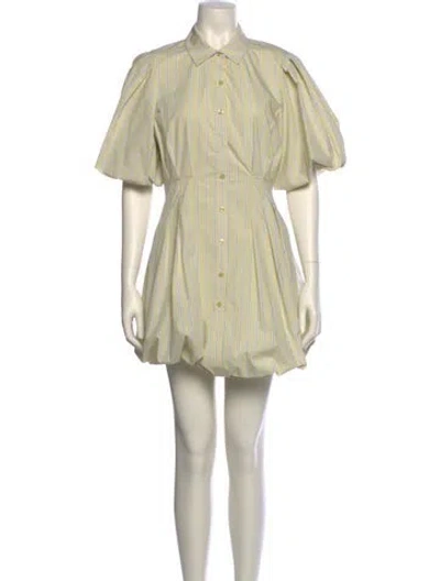 Pre-owned Simkhai Striped Mini Dress In Yellow