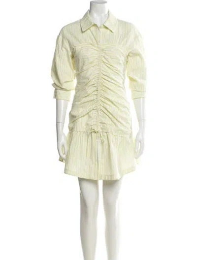 Pre-owned Simkhai Striped Mini Dress In Yellow