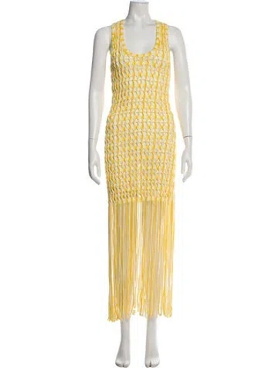 Pre-owned Simkhai Striped Mini Dress In Yellow