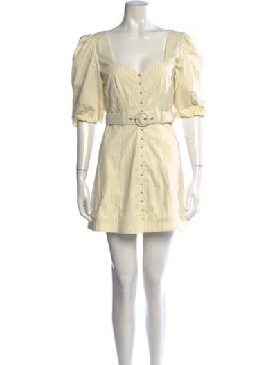 Pre-owned Simkhai Striped Mini Dress In Yellow