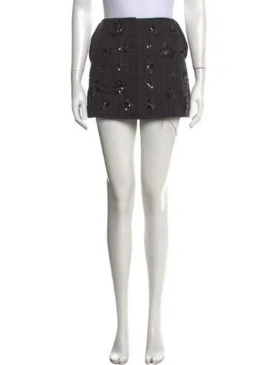 Pre-owned Simkhai Striped Mini Skirt In Black