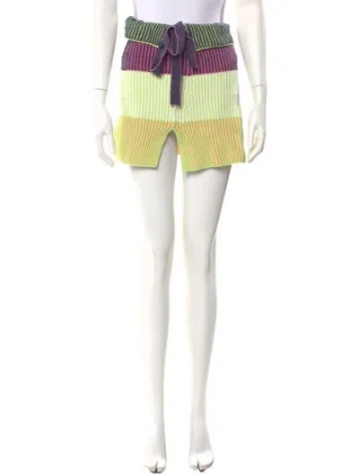 Pre-owned Simkhai Striped Mini Skirt In Green