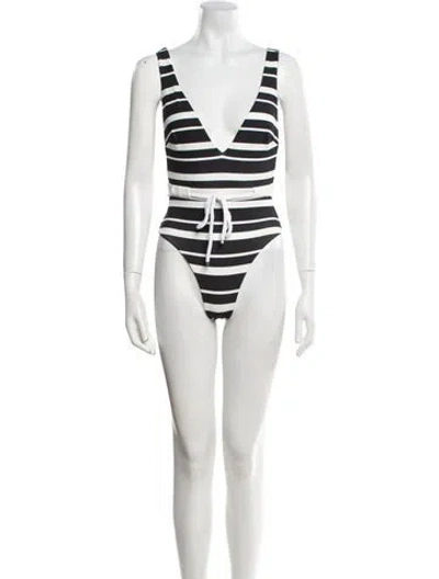 Pre-owned Simkhai Striped One-piece In Black