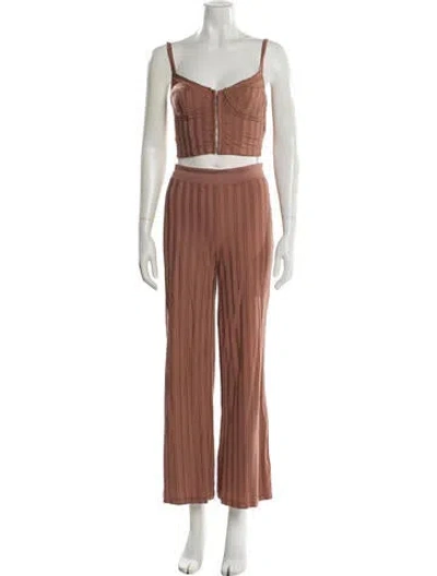 Pre-owned Simkhai Striped Pant Set In Neutral