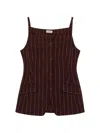 Simkhai Striped-pattern Top In Burgundy