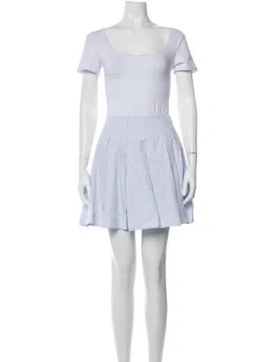 Pre-owned Simkhai Striped Pleated Accents Skirt Set In Blue