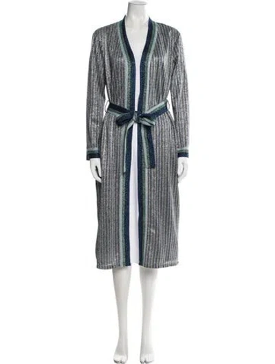 Pre-owned Simkhai Striped Robe In Blue