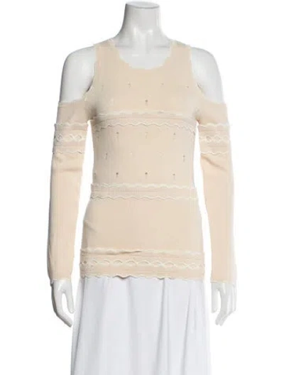 Pre-owned Simkhai Striped Scoop Neck Sweater In Neutral