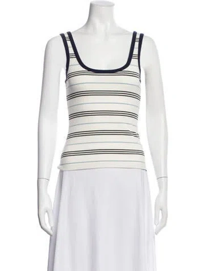 Pre-owned Simkhai Striped Scoop Neck Top W/ Tags In White