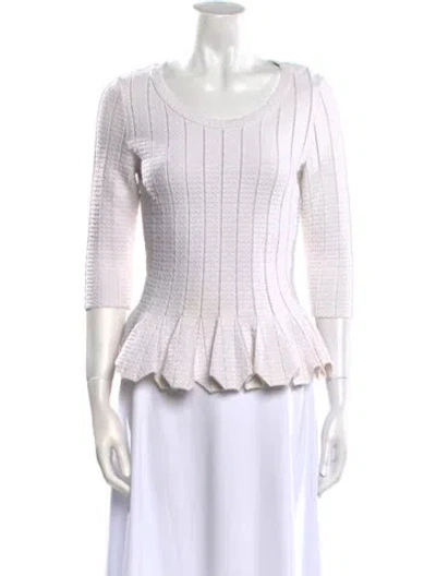 Pre-owned Simkhai Striped Scoop Neck Top In White