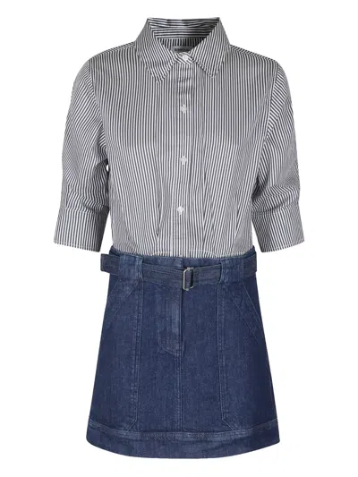 Simkhai Striped Shirt Dress In Blue