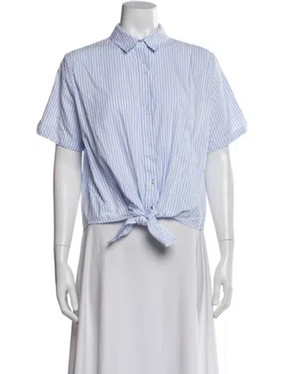 Pre-owned Simkhai Striped Short Sleeve Button-up Top In Multi