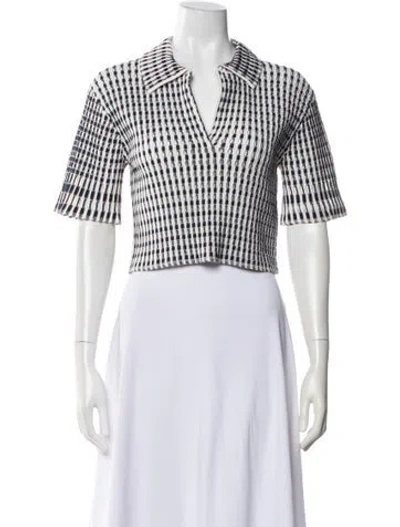 Pre-owned Simkhai Striped Short Sleeve Top W/ Tags In Blue