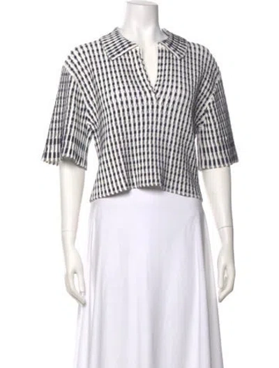 Pre-owned Simkhai Striped Short Sleeve Top W/ Tags In Blue