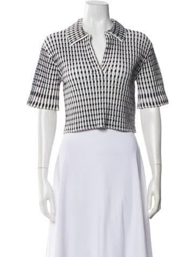 Pre-owned Simkhai Striped Short Sleeve Top W/ Tags In Blue
