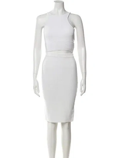 Pre-owned Simkhai Striped Skirt Suit In White