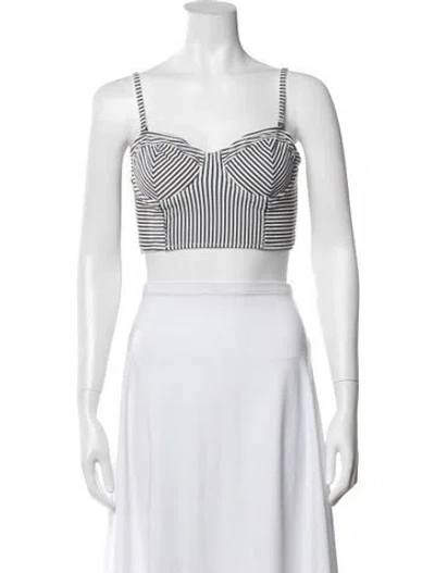 Pre-owned Simkhai Striped Square Neckline Crop Top W/ Tags In Neutral