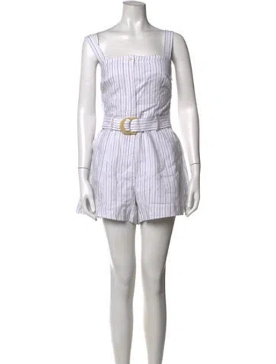 Pre-owned Simkhai Striped Square Neckline Romper In Multicolor