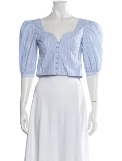 Pre-owned Simkhai Striped Square Neckline Top In Neutral