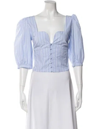 Pre-owned Simkhai Striped Square Neckline Top W/ Tags In Neutral