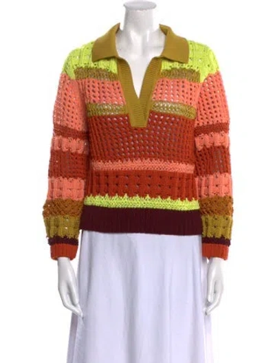 Pre-owned Simkhai Striped Sweater In Orange