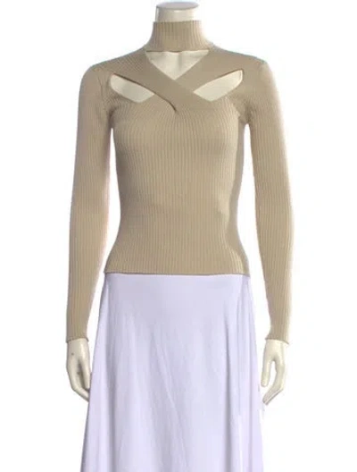 Pre-owned Simkhai Striped Turtleneck Sweater In Neutral
