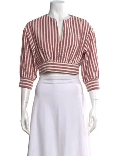 Pre-owned Simkhai Striped V-neck Crop Top W/ Tags In Multi
