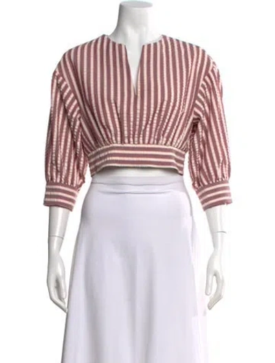 Pre-owned Simkhai Striped V-neck Crop Top W/ Tags In Multi