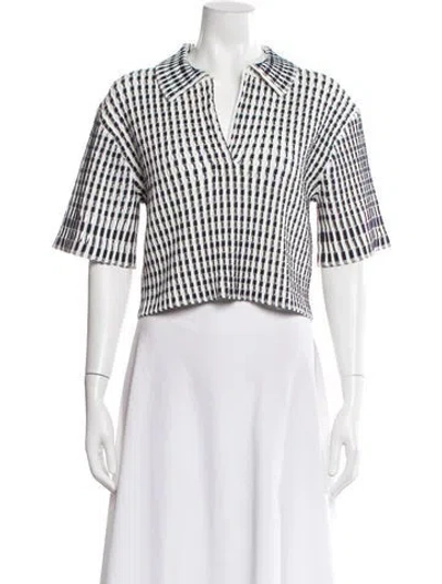 Pre-owned Simkhai Striped V-neck Polo In Neutral